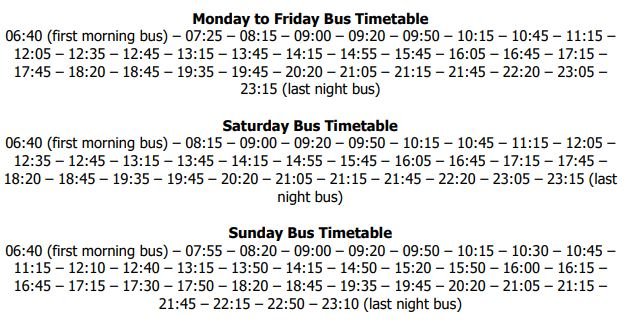 Horaires des bus de l'aéroport de Rhodes au centre-ville