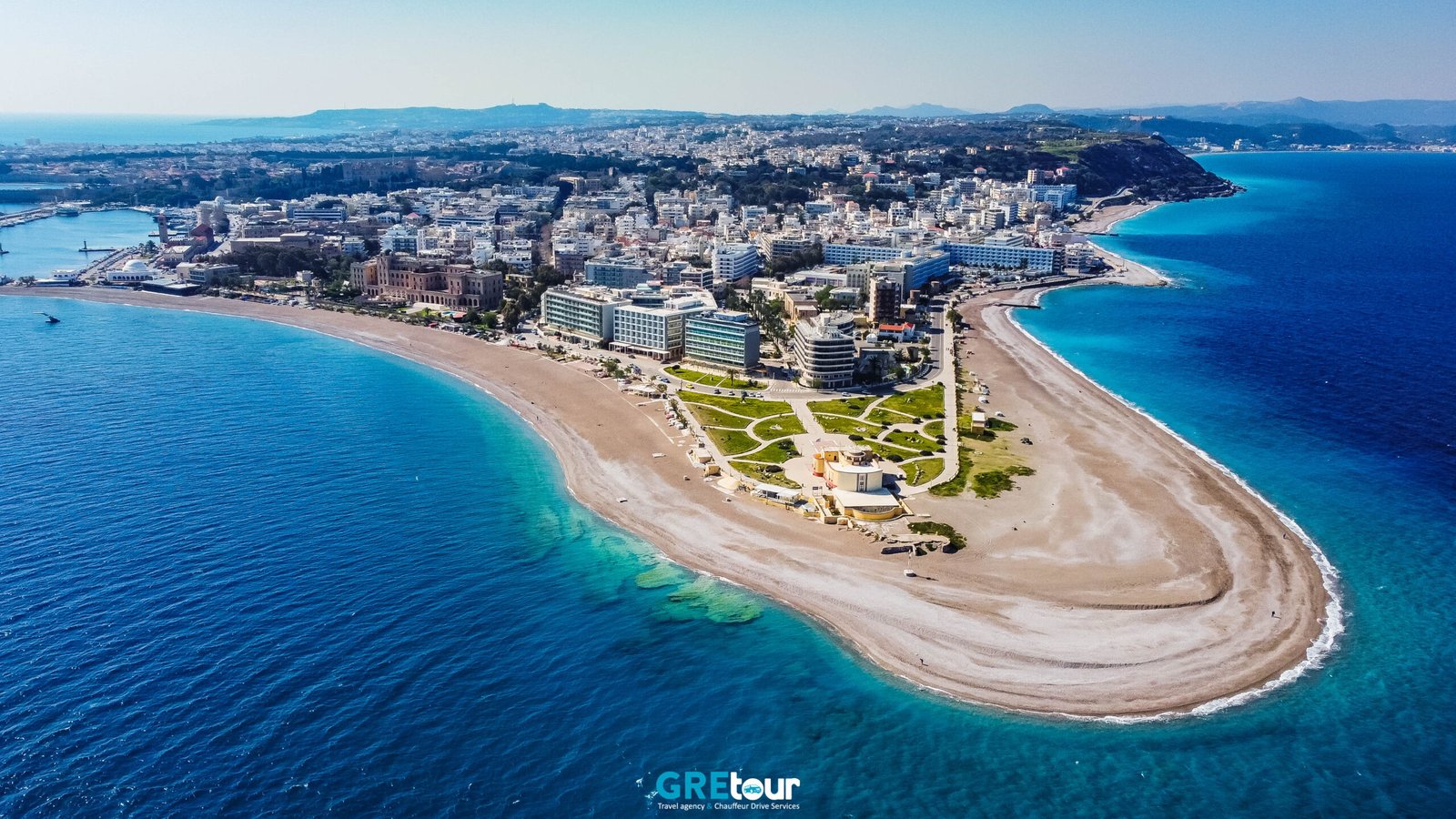 rhodes town aerial view